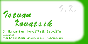 istvan kovatsik business card